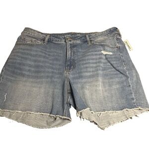 Old Navy Frayed Hem Cutoff Jean Shorts, Light Wash, Size 18